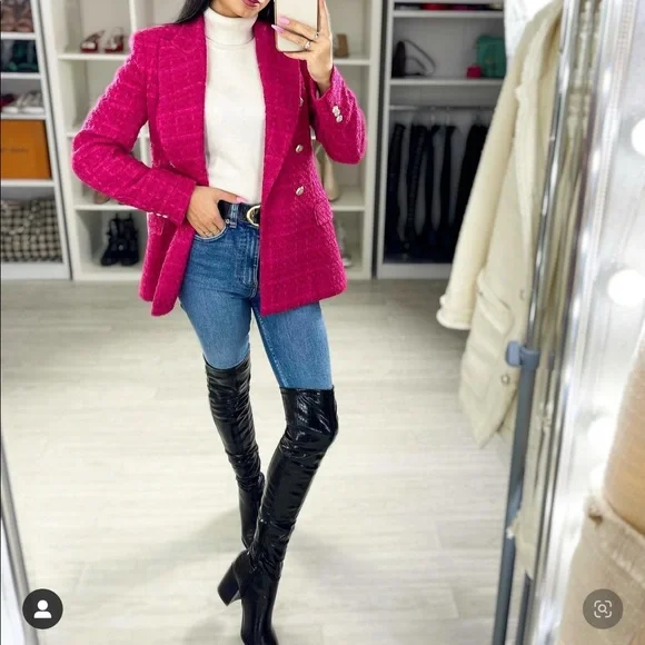 Zara tweed blazer bloggers fav - Picture 6 of 15